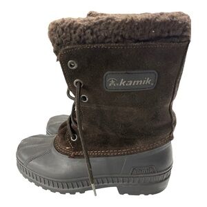 Kamik Waterproof brown suede duck boots size 4 M womens